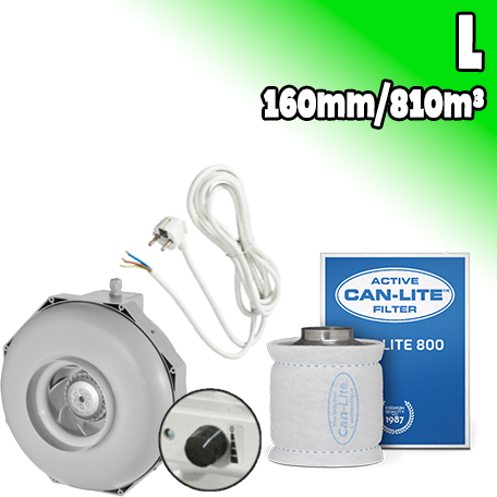 Can Fan Belüftungsset 160mm/810m³ - 4-Stufen (dimmbar)
