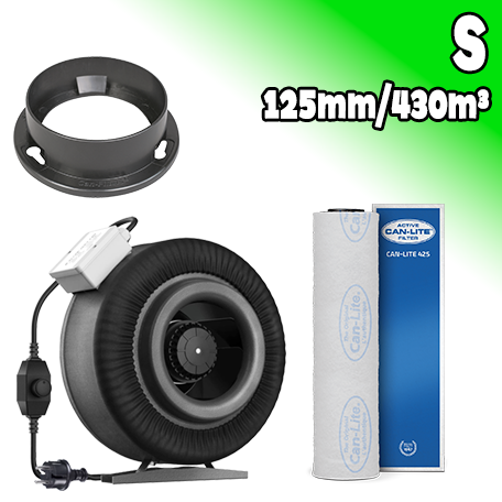 SafeLine Belüftungsset Inline-Fan 125mm/430m³ - dimmbar