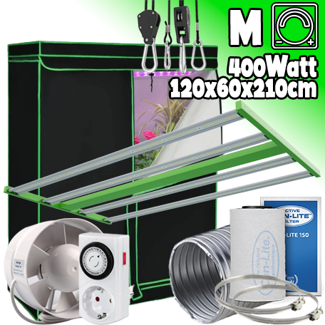 LED GROWBOX SET GP120W+ - 120x60x210/240cm - "ECO FORCE 2.0" - 400W