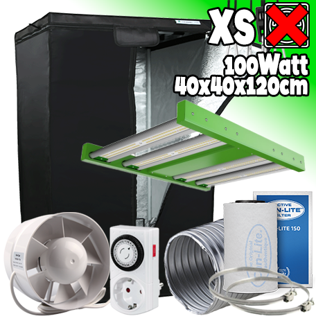 LED GROWBOX SET HL40 - 40x40x120cm - "ECO FORCE 2.0" 100W