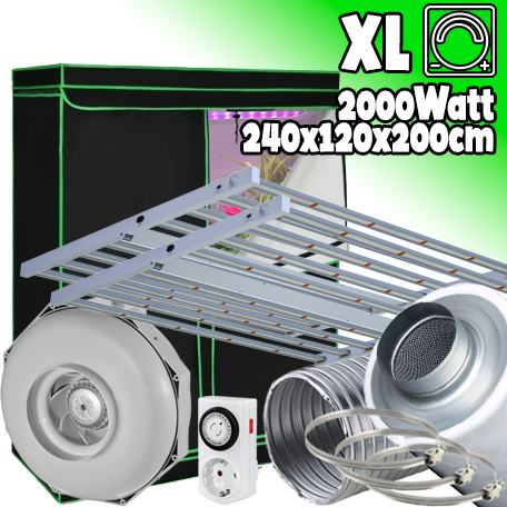 LED GROWBOX SET GP240 - 240x120x200cm -2xsunLIGHT 1000W