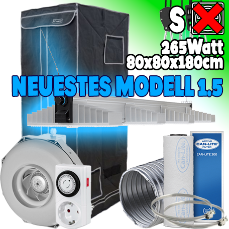 LED GROWBOX SET PT80 - 80x80x180cm - "Sanlight EVO 4 (80) 1.5" - 265W