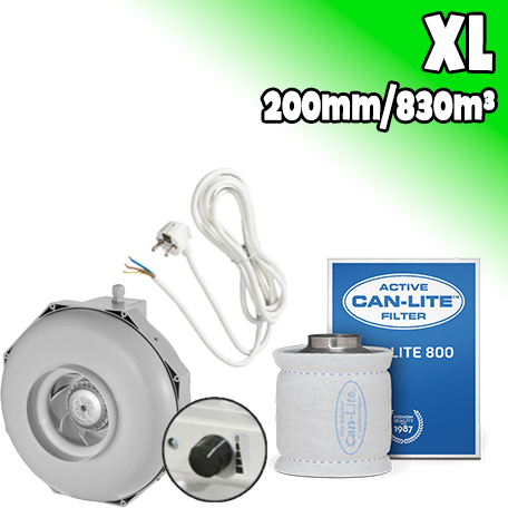 Can Fan Belüftungsset 200mm/830m³ - 4-Stufen (dimmbar)