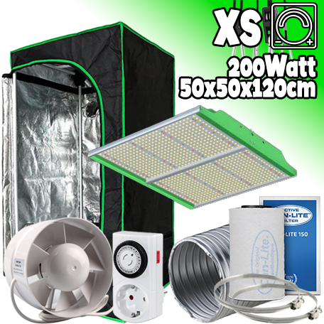 LED GROWBOX SET GP50 - 50x50x120cm - "SUN FORCE 2.0" - 200W