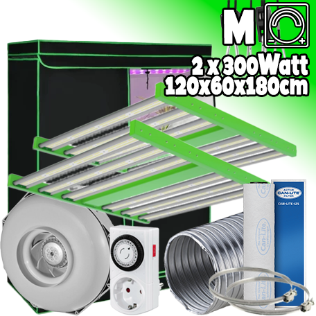 LED GROWBOX SET GP120W - 120x60x180cm - 2x "ECO FORCE 2.0" - 300W