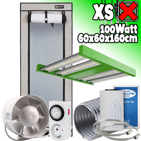 LED GROWBOX SET AQ60+ - 60x60x160cm - "ECO FORCE 2.0" - 100W