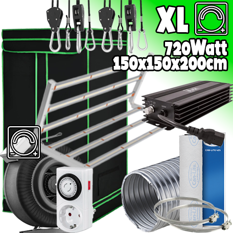 LED GROWBOX SET "SPEED" - 150x150x200cm - sunLIGHT 720W Pioneer