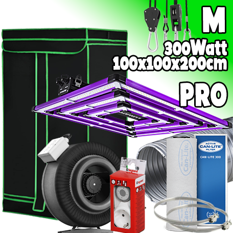 LED GROWBOX SET GP100 - 100x100x200cm - LUMATEK Attis 300W PRO