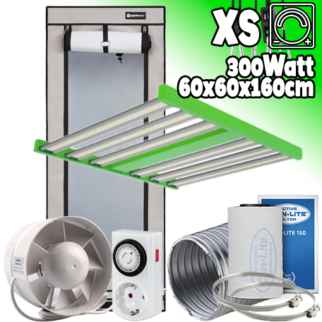 LED GROWBOX SET AQ60+ - 60x60x160cm - "ECO FORCE 2.0" - 300W