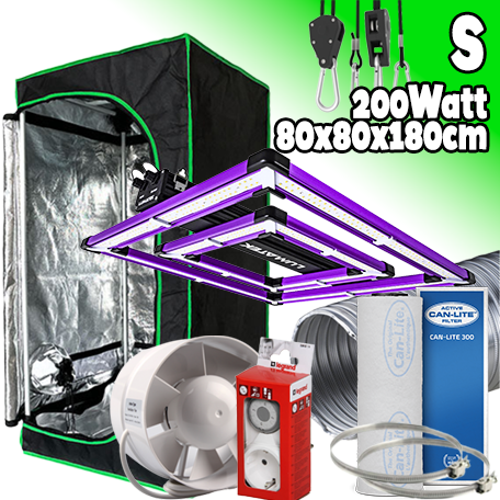 LED GROWBOX SET GP80 - 80x80x180cm - LUMATEK Attis 200W PRO