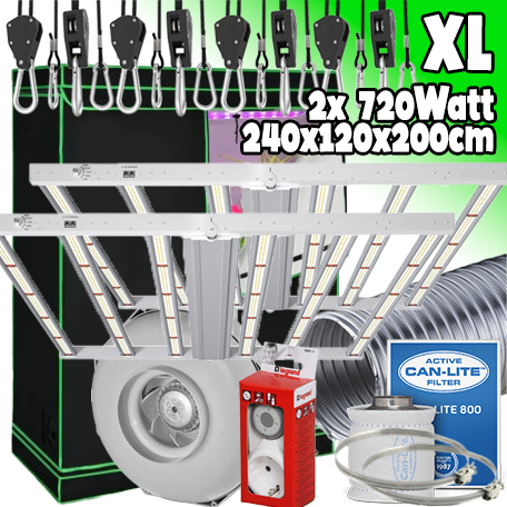 LED GROWBOX SET GP240 - 240x120x200cm -2xsunLIGHT 720W