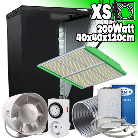 LED GROWBOX SET HL40 - 40x40x120cm - "SUN FORCE 2.0" 200W