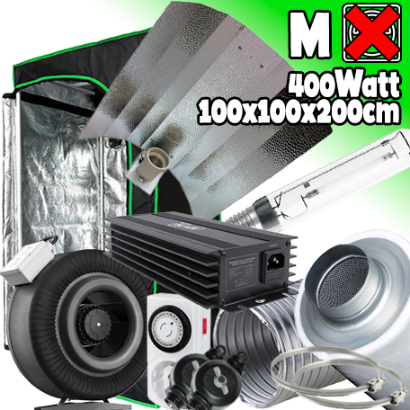 GROWBOX SET „Black Friday“ GP100 – 400W – 100×100×200 cm – Analog