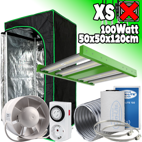 LED GROWBOX SET GP50 - 50x50x120cm - "ECO FORCE 2.0" - 100W