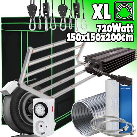 LED GROWBOX SET GP150 - 150x150x200cm - sunLIGHT 720W Pioneer