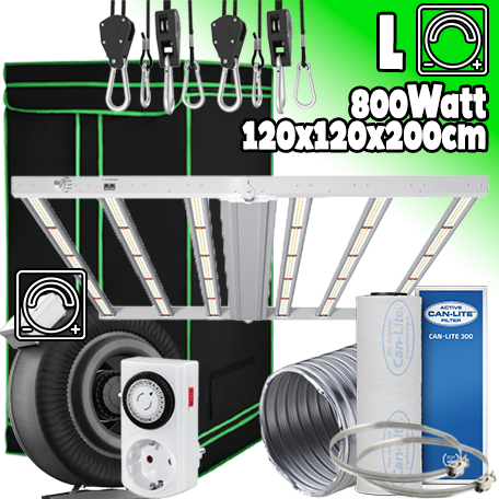 LED GROWBOX SET "SPEED" - 120x120x200cm - sunLIGHT 800W