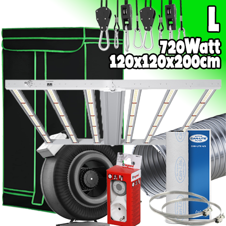 LED GROWBOX SET GP120 - 120x120x200cm - sunLIGHT 720W