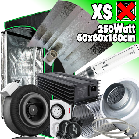 GROWBOX SET „Black Friday“ GP60 – 250W – 60×60×160 cm – Analog