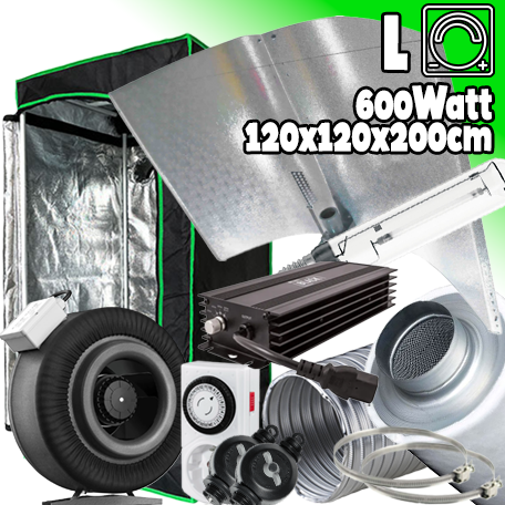 GROWBOX SET „Black Friday“ GP120-M – 600W – 120×120×200 cm – Digital
