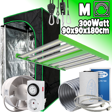LED GROWBOX SET GP90 - 90x90x180cm - "ECO FORCE 2.0" - 300W