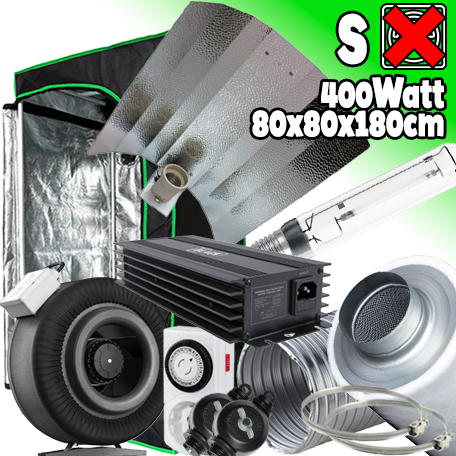 GROWBOX SET „Black Friday“ GP80 – 400W – 80×80×180 cm – Analog