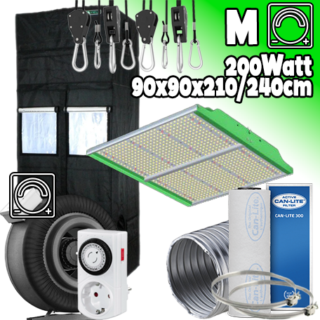 LED GROWBOX SET GP90+ - 90x90x210/240cm - "SUN FORCE 2.0" - 200W