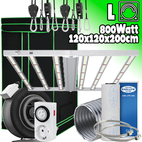 LED GROWBOX SET GP120 - 120x120x200cm - sunLIGHT 800W